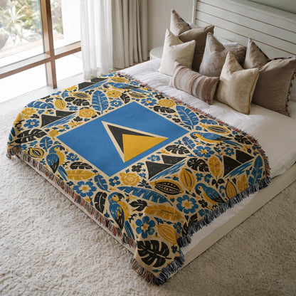Saint Lucia Flag Woven Blanket