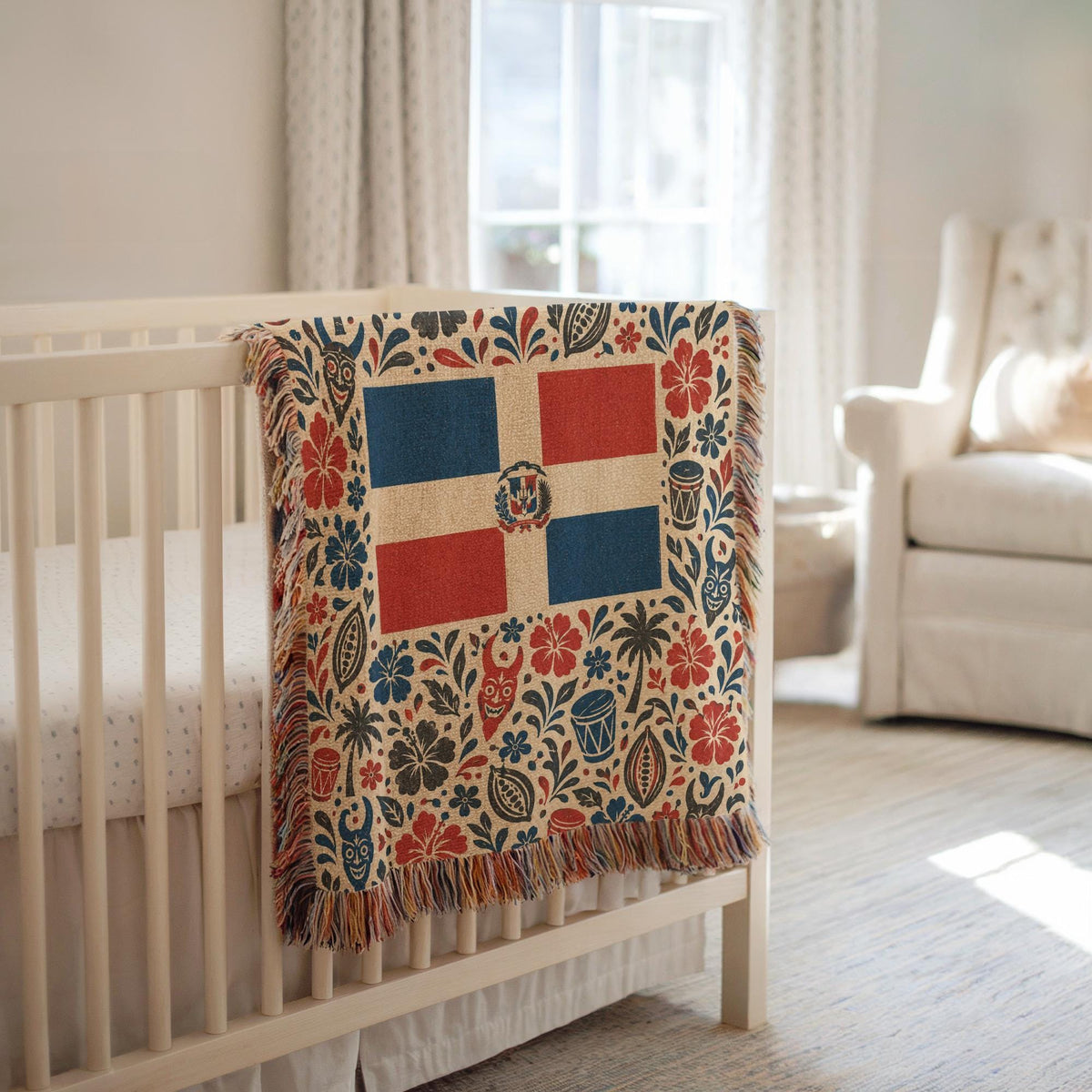 Dominican Flag Woven Blanket