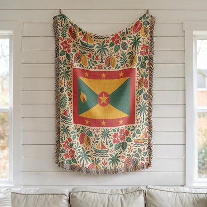 Grenada Flag Woven Blanket