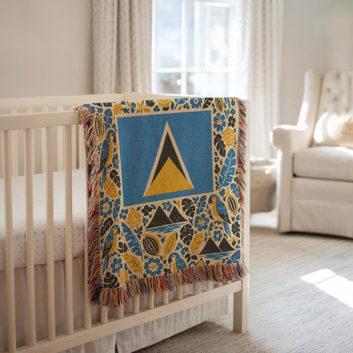 Saint Lucia Flag Woven Blanket