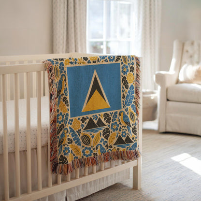Saint Lucia Flag Woven Blanket