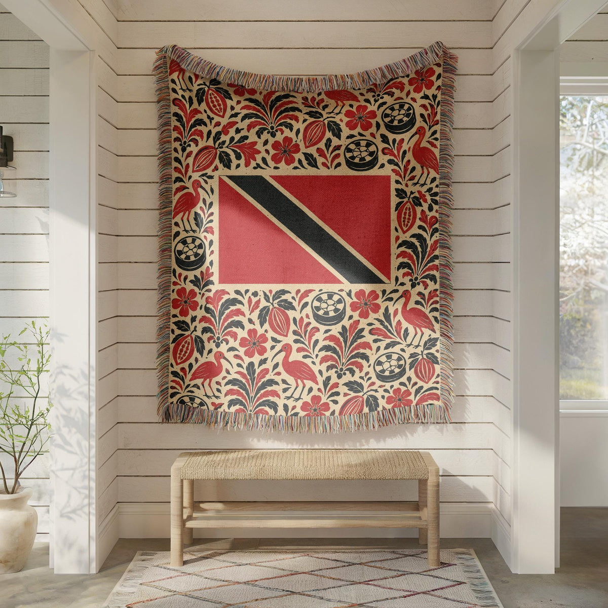 Trinidad Tobago Flag Woven Blanket