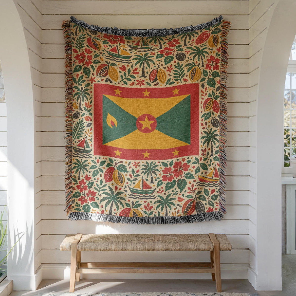 Grenada Flag Woven Blanket