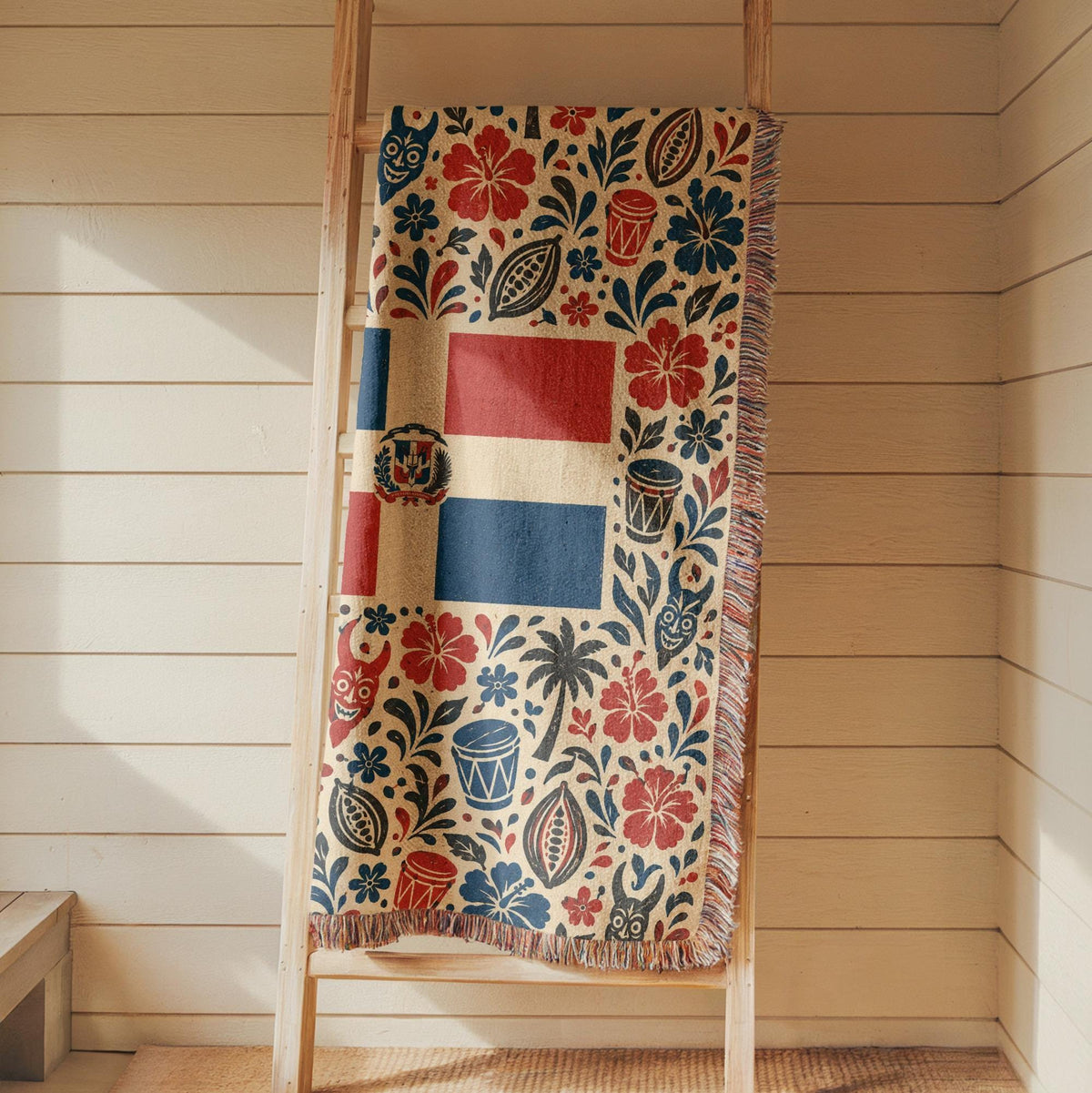 Dominican Flag Woven Blanket