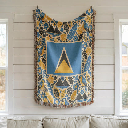 Saint Lucia Flag Woven Blanket