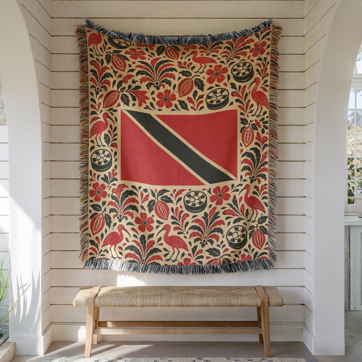 Trinidad Tobago Flag Woven Blanket