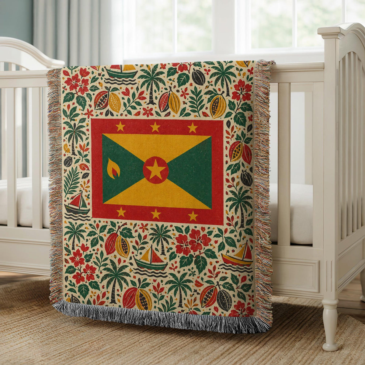 Grenada Flag Woven Blanket