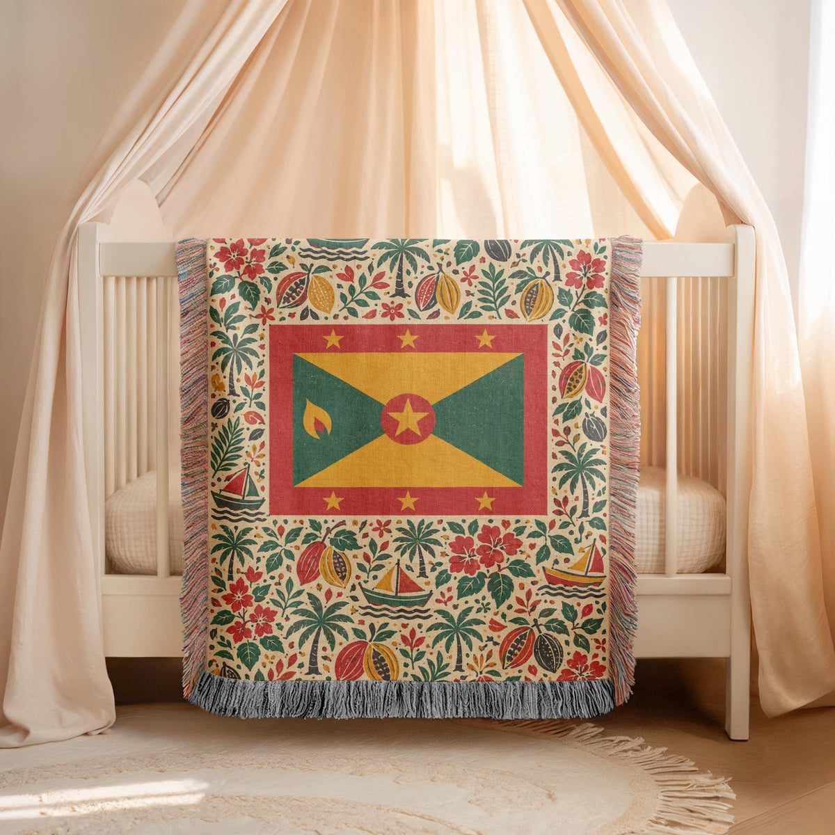 Grenada Flag Woven Blanket