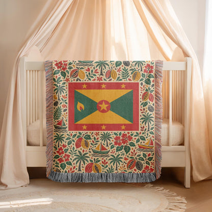 Grenada Flag Woven Blanket