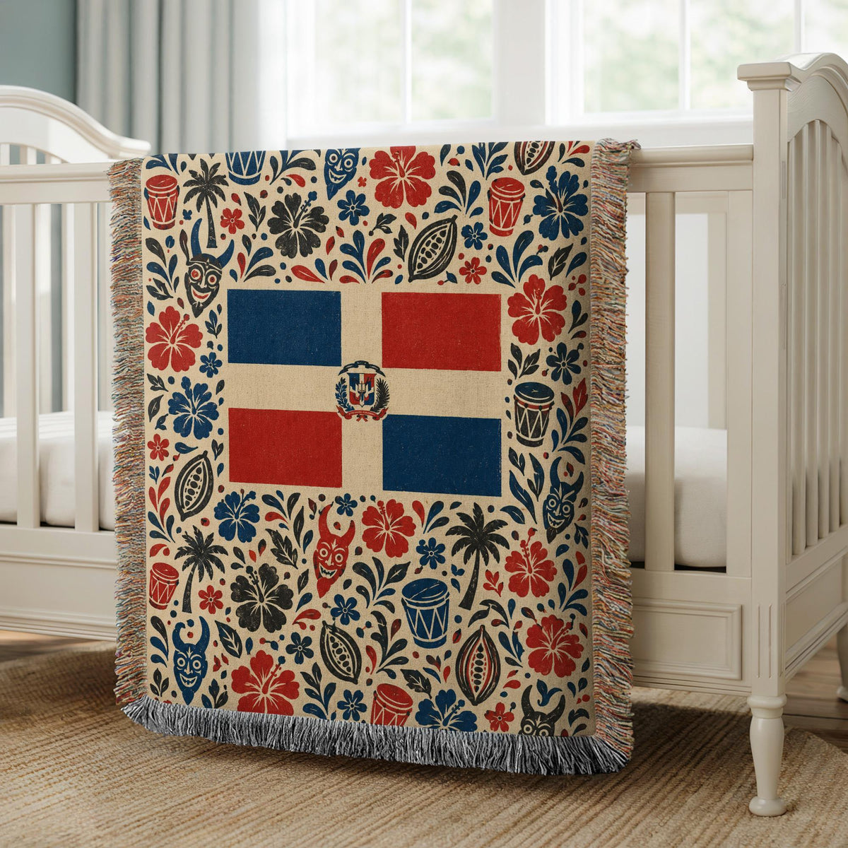 Dominican Flag Woven Blanket