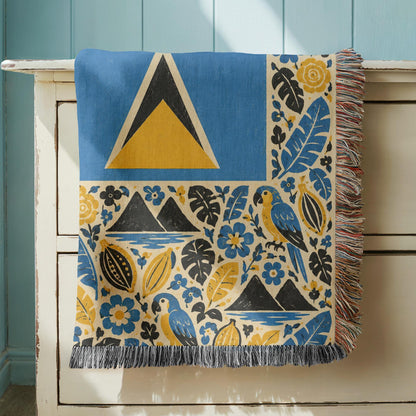 Saint Lucia Flag Woven Blanket