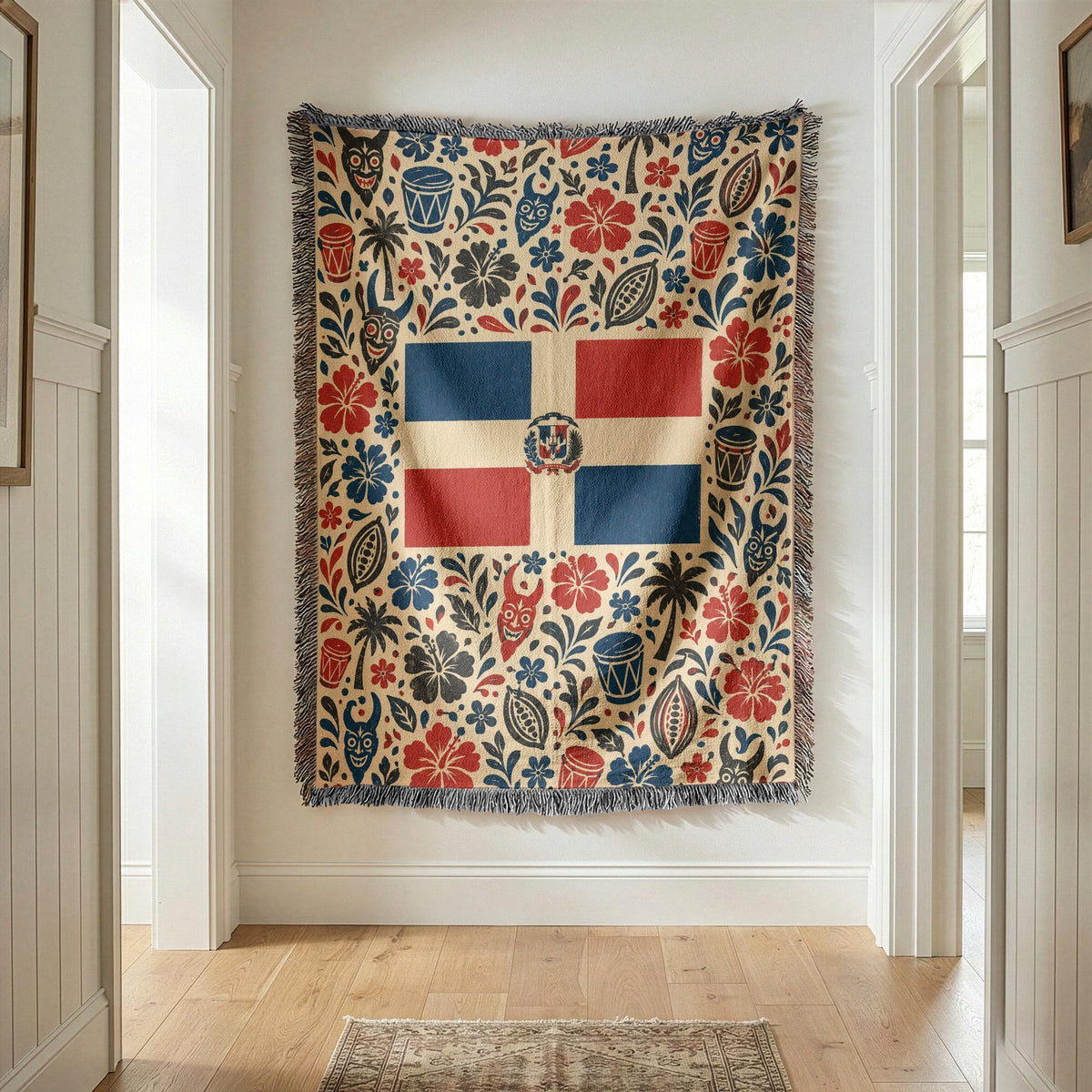 Dominican Flag Woven Blanket