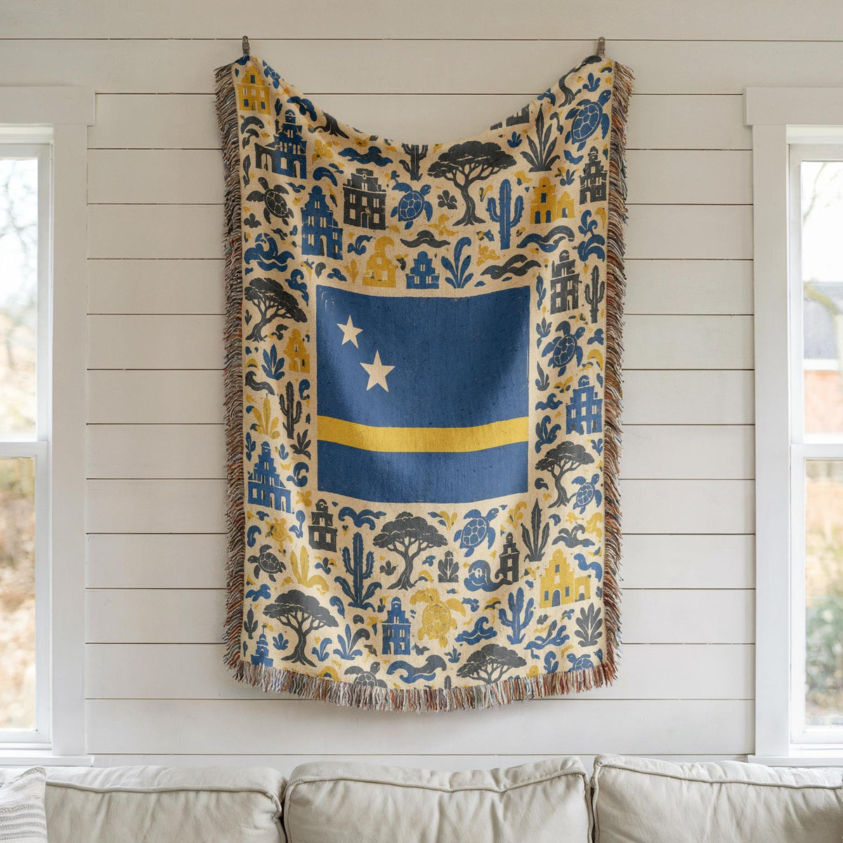 Curacao Flag Woven Blanket