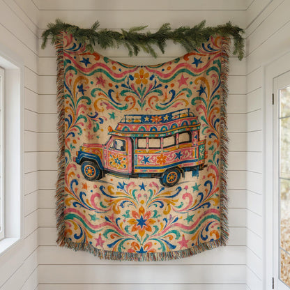 Jeepney Woven Blanket