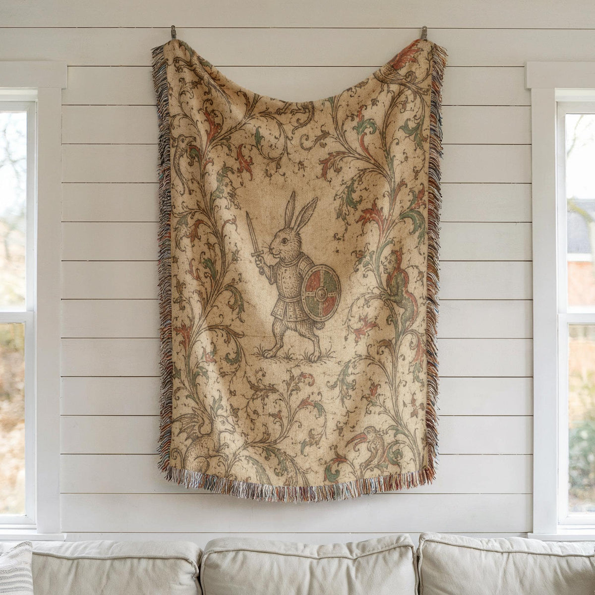Knight Rabbit Woven Blanket