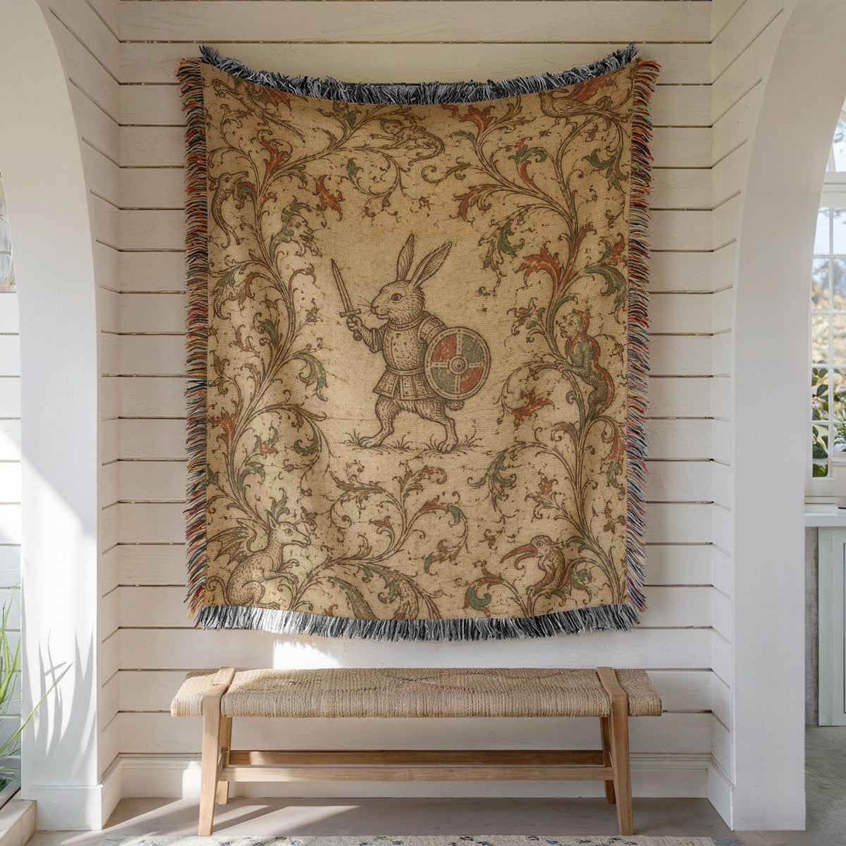 Knight Rabbit Woven Blanket