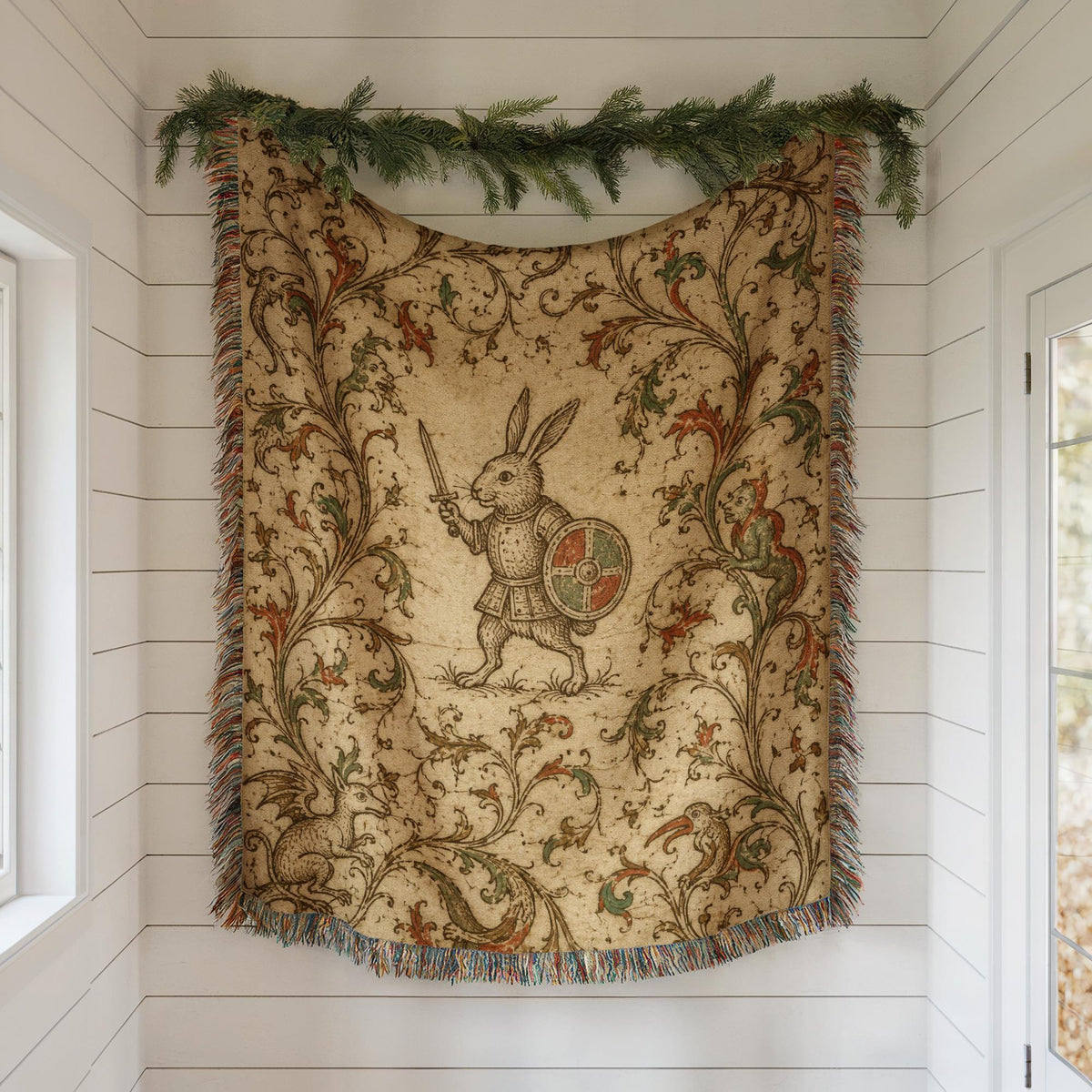 Knight Rabbit Woven Blanket