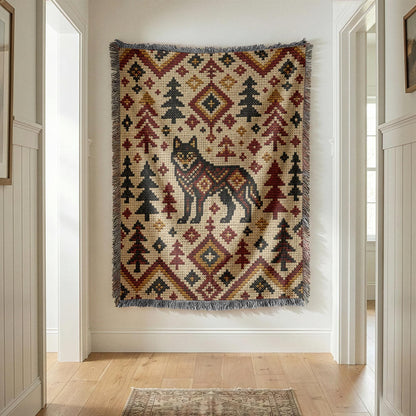 Wolf Woven Blanket