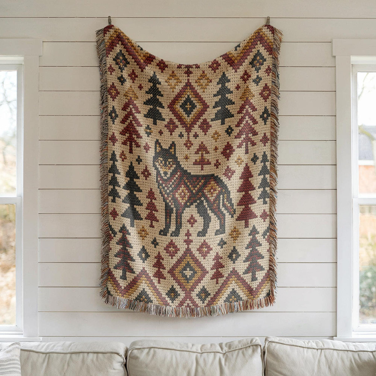 Wolf Woven Blanket