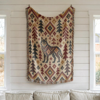 Wolf Woven Blanket