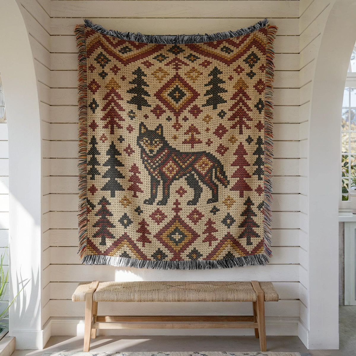 Wolf Woven Blanket