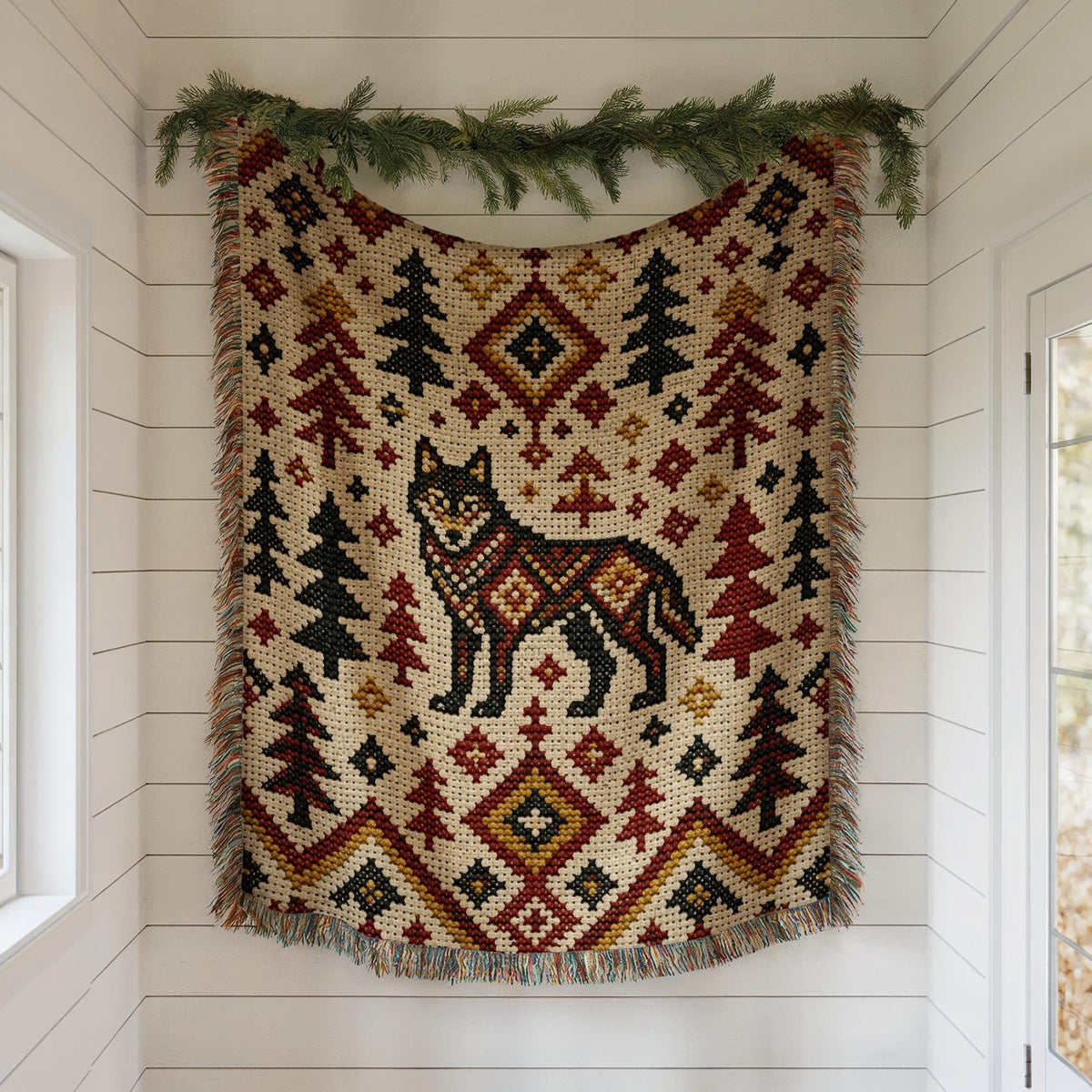 Wolf Woven Blanket