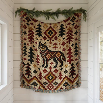Wolf Woven Blanket