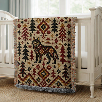 Wolf Woven Blanket