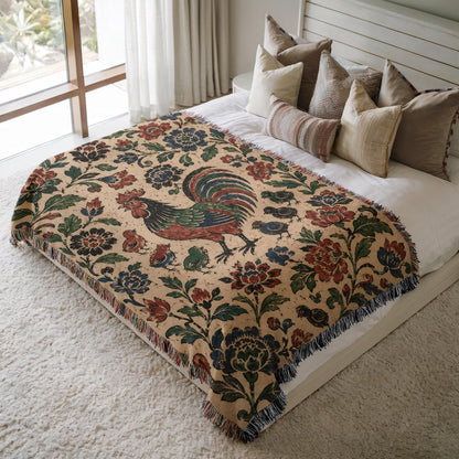 Rooster Woven Blanket