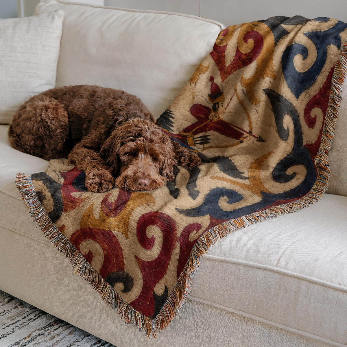Horse Archer Woven Blanket