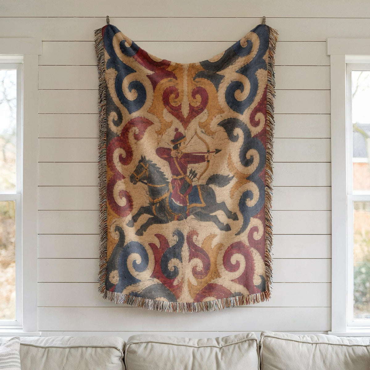 Horse Archer Woven Blanket