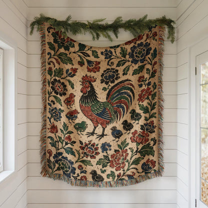 Rooster Woven Blanket
