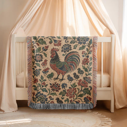 Rooster Woven Blanket