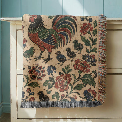 Rooster Woven Blanket