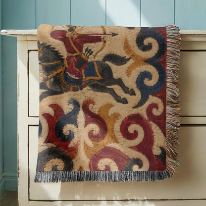 Horse Archer Woven Blanket