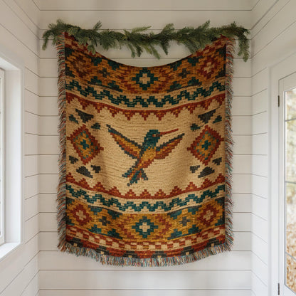 Hummingbird Woven Blanket