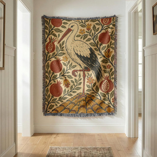 Stork Woven Blanket