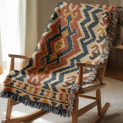 Turkish Kilim Woven Blanket