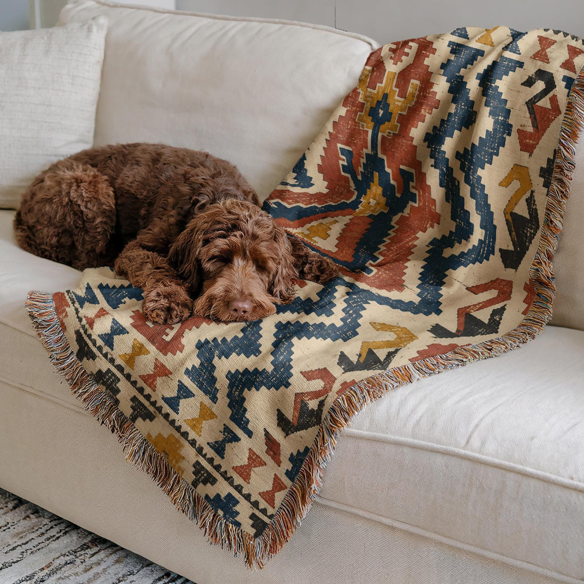 Turkish Kilim Woven Blanket