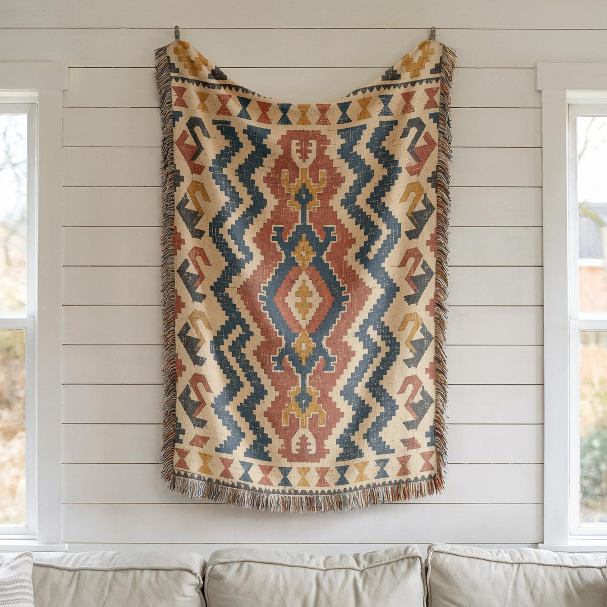 Turkish Kilim Woven Blanket