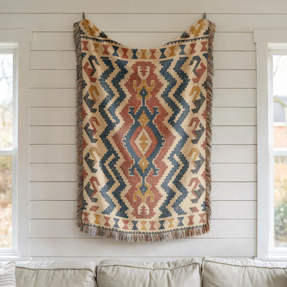 Turkish Kilim Woven Blanket