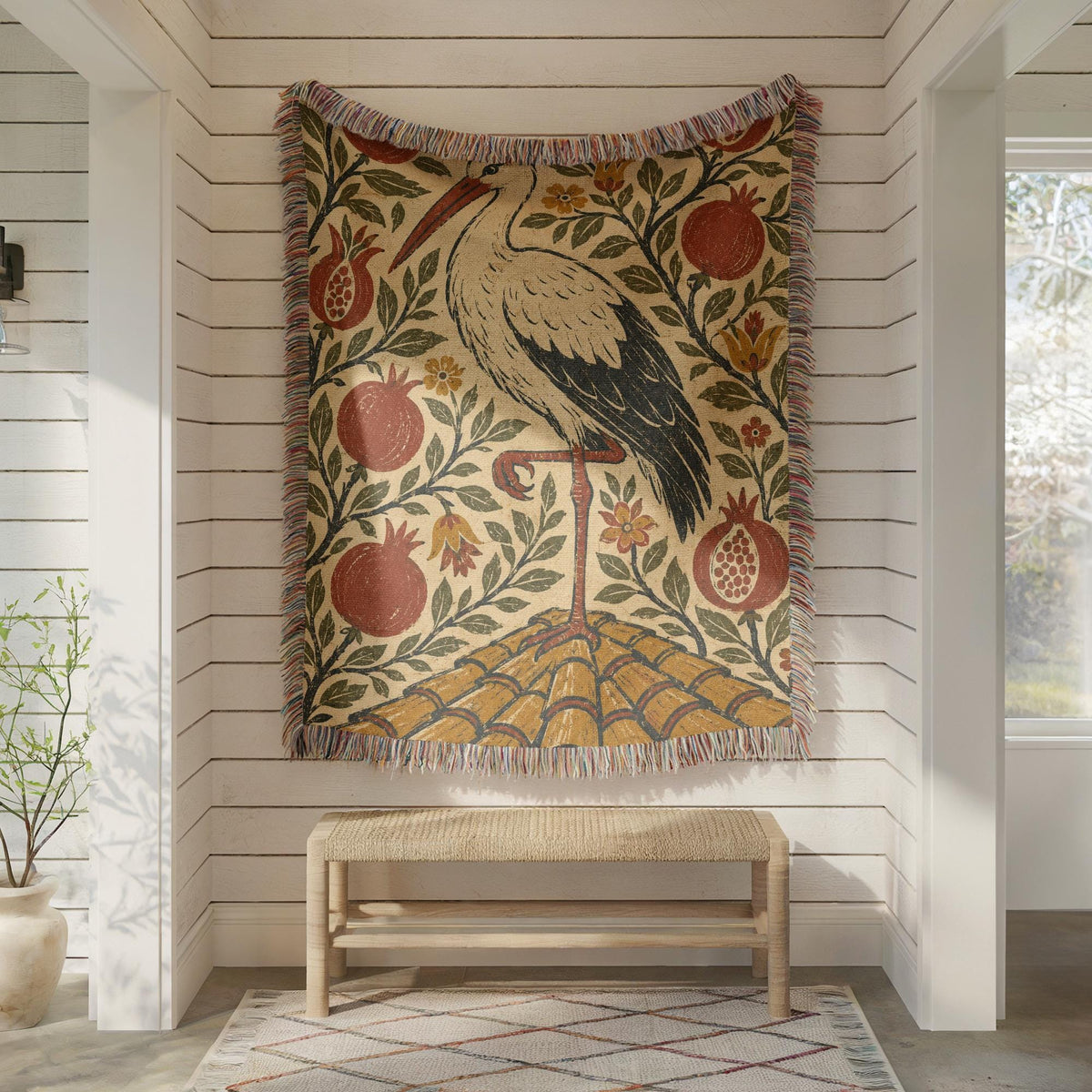 Stork Woven Blanket