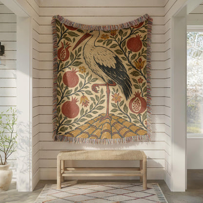 Stork Woven Blanket
