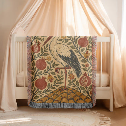 Stork Woven Blanket