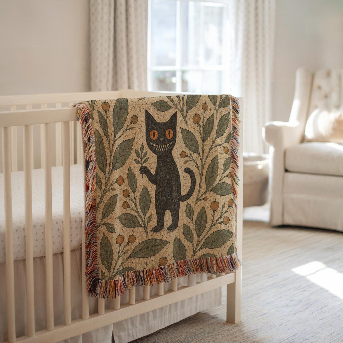Black Cat Woven Blanket