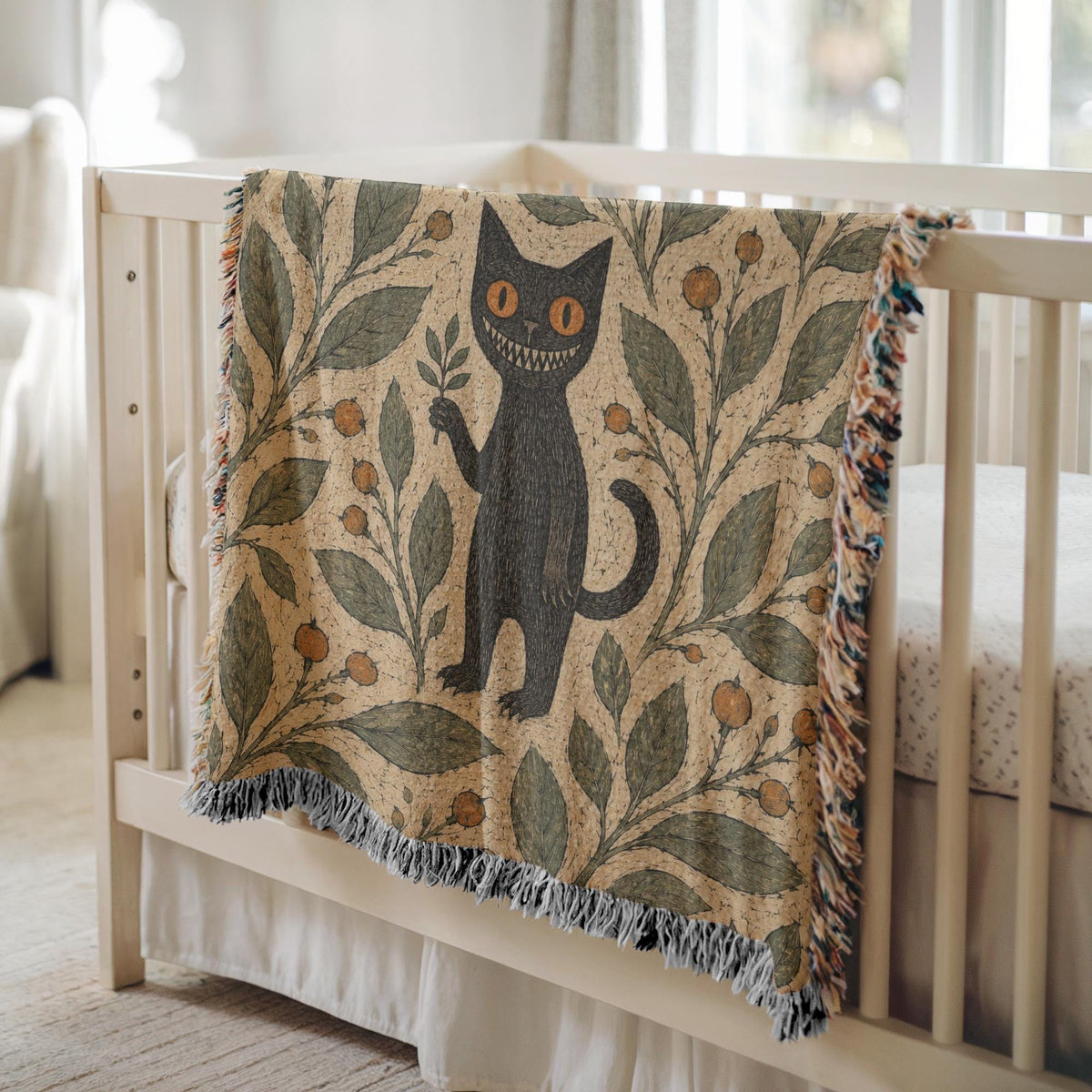 Black Cat Woven Blanket