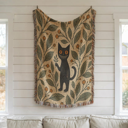 Black Cat Woven Blanket