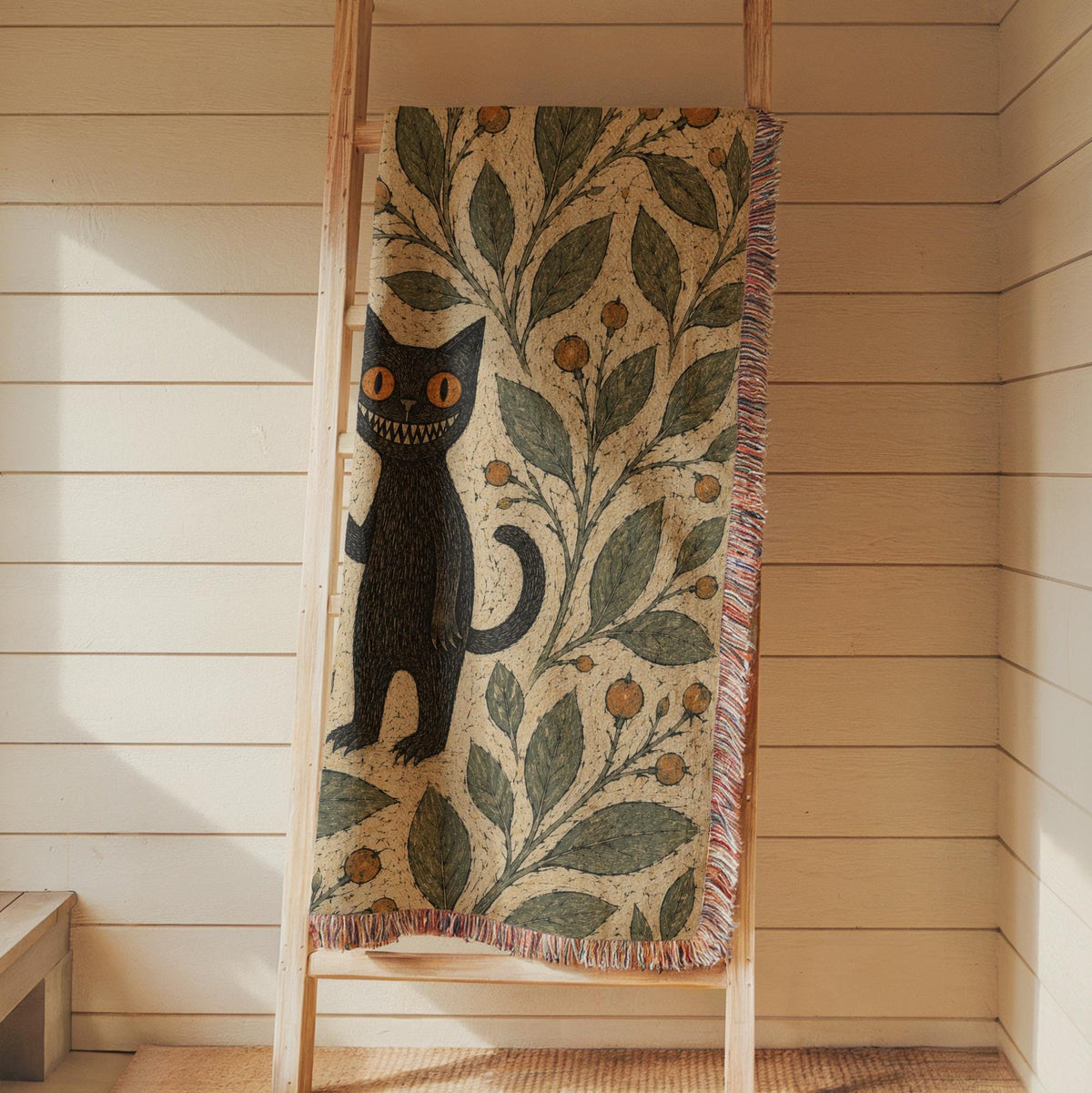 Black Cat Woven Blanket