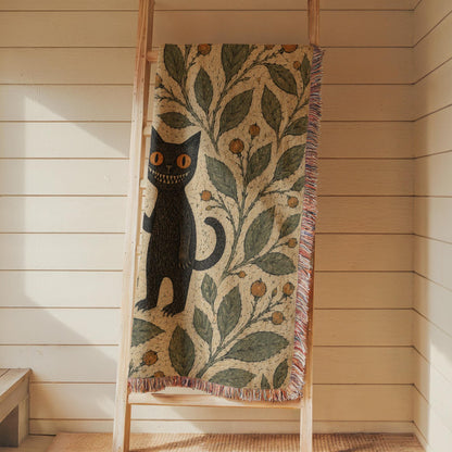Black Cat Woven Blanket