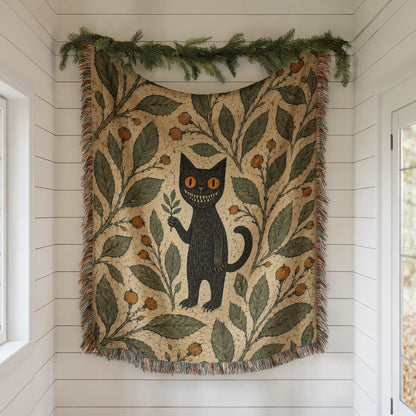 Black Cat Woven Blanket